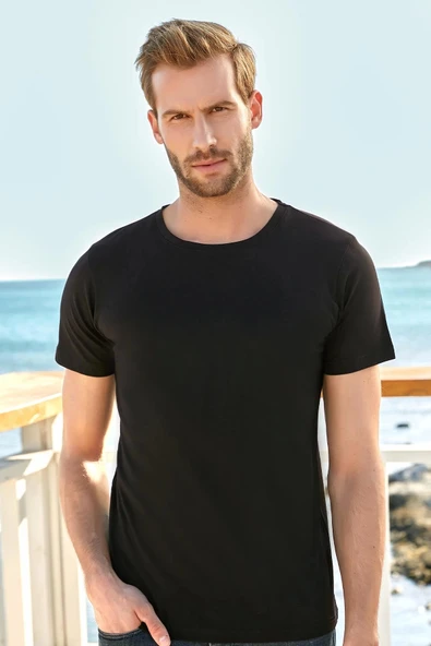 BERRAK 4097 ERKEK T-SHİRT SİYAH