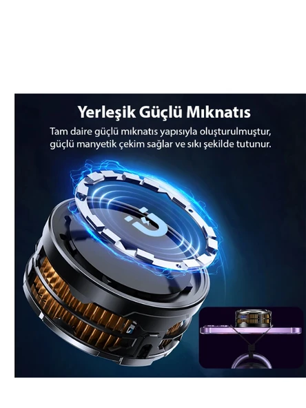 MEMO CX08 iOS Android Soğutucu 15W Manyetik + Arka Klips 2'si 1 Arada Yarı İletken Soğutma Fanı Radyatörü - 2