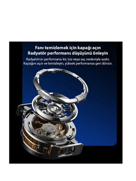 MEMO CX08 iOS Android Soğutucu 15W Manyetik + Arka Klips 2'si 1 Arada Yarı İletken Soğutma Fanı Radyatörü - 5