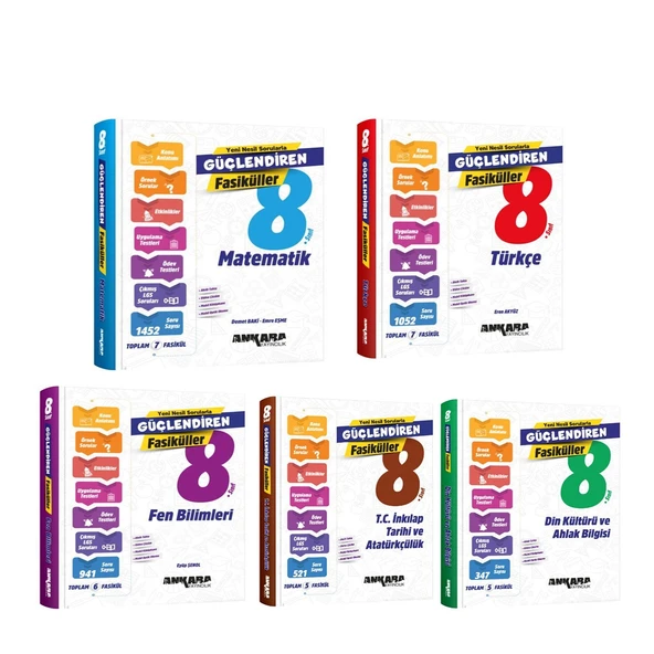 Ankara Yayıncılık 8. Sınıf Güçlendiren Fasiküller Seti 5 Kitap ürün görseli