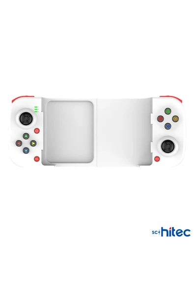 ScHitec Android İos HarmonyOs Switch AndroidTV Windows Akıllı Bluetooth Teleskopik Gamepad Joystick Beyaz D6 - Resim 2