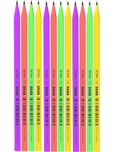 Silka Kaly Üçgen Neon Kurşun Kalem 12'li