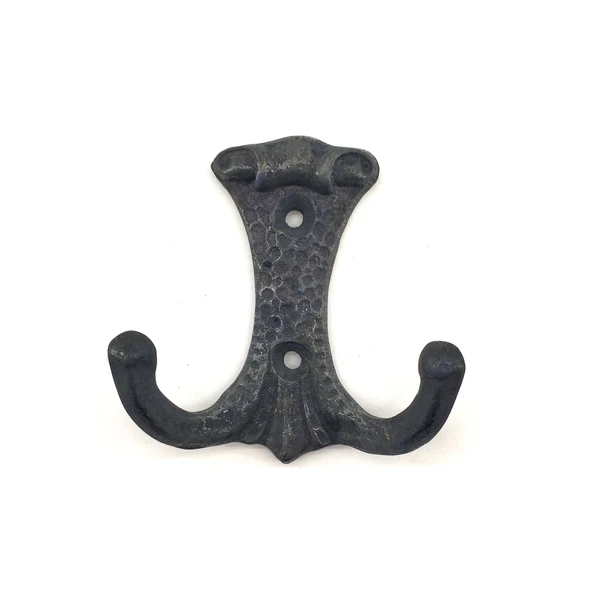 Antika Tarz Dekoratif Pirinç Anıt Çiftli Vestiyer Askı - 85x72 Mm, Oksit