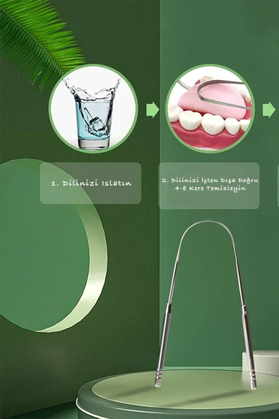 Curafloss Çelik Dil Temizleyici Gümüş Renk - 5