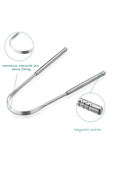 Curafloss Çelik Dil Temizleyici Gümüş Renk - 4