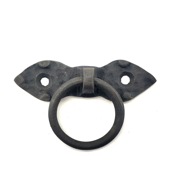 Antika Tarz Dekoratif Pirinç Yaprak Mobilya Kulbu, Kapı Kilit Halkası - 80 Mm, Oksit ürün görseli 1