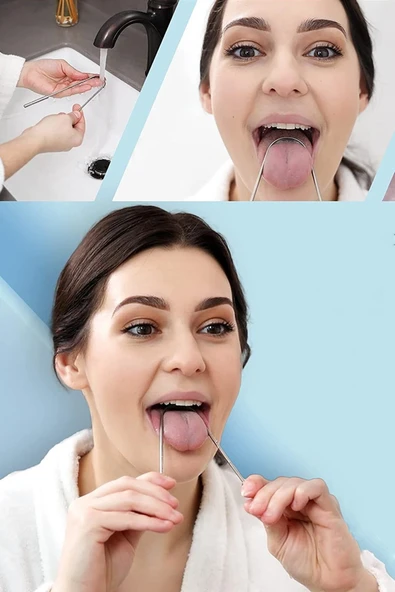 Curafloss Çelik Dil Temizleyici Gümüş Renk - 3
