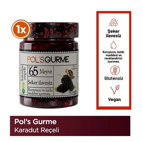 Pol’s Gurme Chia Tohumlu Şekersiz Karadut Reçeli 380 Gr