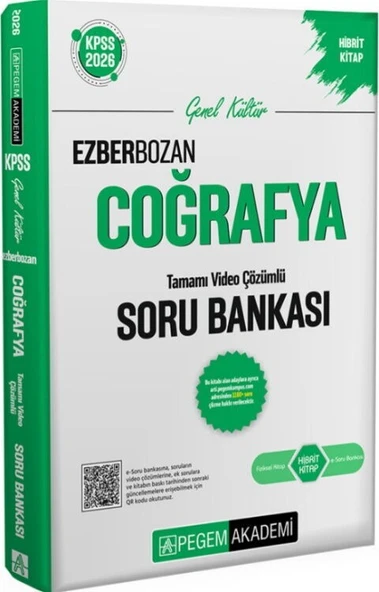 2026 KPSS Genel Yetenek Genel Kültür Ezberbozan Coğrafya Tamamı Video Çözümlü Soru Bankası Pegem ürün görseli 1