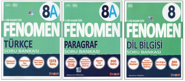 FENOMEN 8. SINIF 8A TÜRKÇE+PARAGRAF+DİL BİLGİSİ (3 KİTAP) ürün görseli