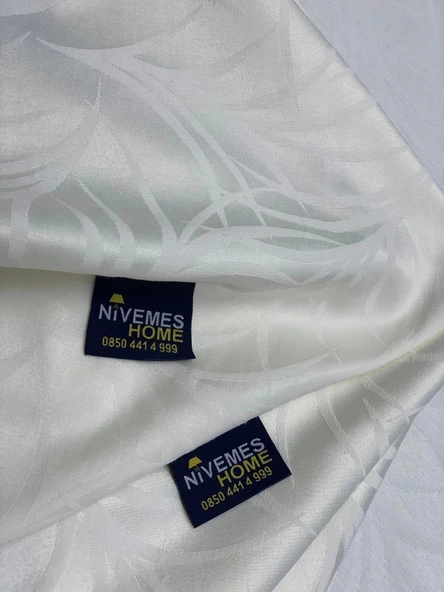 NİVEMESHOME 140X200 KREM YAPRAK DESENLİ LEKE TUTMAZ MASA ÖRTÜSÜ - 6