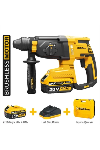 Sgs 5521 Şarjlı Kırıcı Delici Matkap Seti 20 Volt 4 Ah Kömürsüz Motor