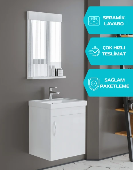 Luzia 50 Cm Mdf Banyo Dolabı ürün görseli