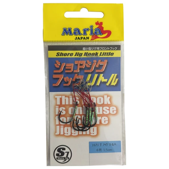 Maria Shore Jig Hooks Little 5 Adet LRF Asist İğne 6 no ürün görseli