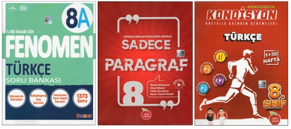 FENOMEN 8. SINIF 8A TÜRKÇE+NEWTON SADECE PARAGRAF+KONDİSYON TÜRKÇE (3 KİTAP) ürün görseli 1