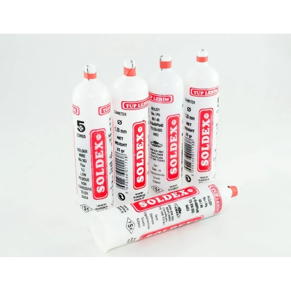 Tüp Lehim 1,2 Mm 25 Gr - 5 Kanallı, Sn:60 / Pb:40 ürün görseli