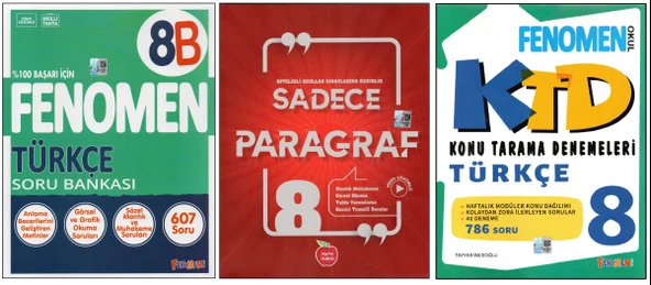 FENOMEN 8. SINIF 8B TÜRKÇE+NEWTON SADECE PARAGRAF+FENOMEN KONU TARAMA D. (3 KİTAP) ürün görseli 1