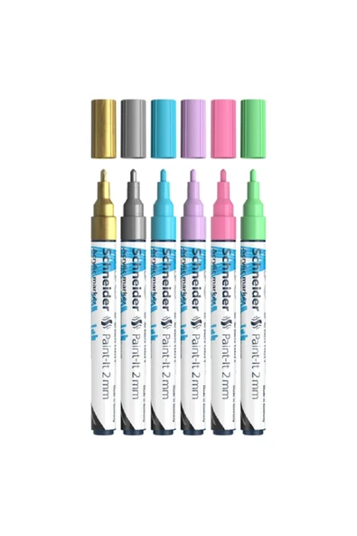 Schneider  Akrilik Marker 2mm Pastel Renk 6'lı - 3