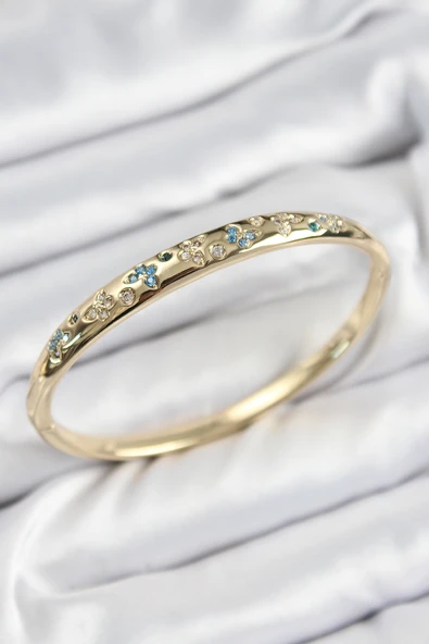 Pirinç Zirkon Taşlı Kelebek Model Gold Renk Kadın Kelepçe - EBJ250726W36836 ürün görseli
