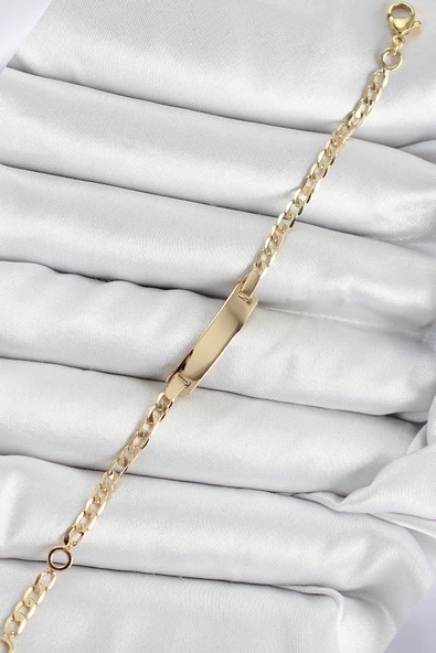 Pirinç Dikdörtgen Model Gold Renk Xuping Bebek Künyesi - EBJ250726W36638 - Resim 2