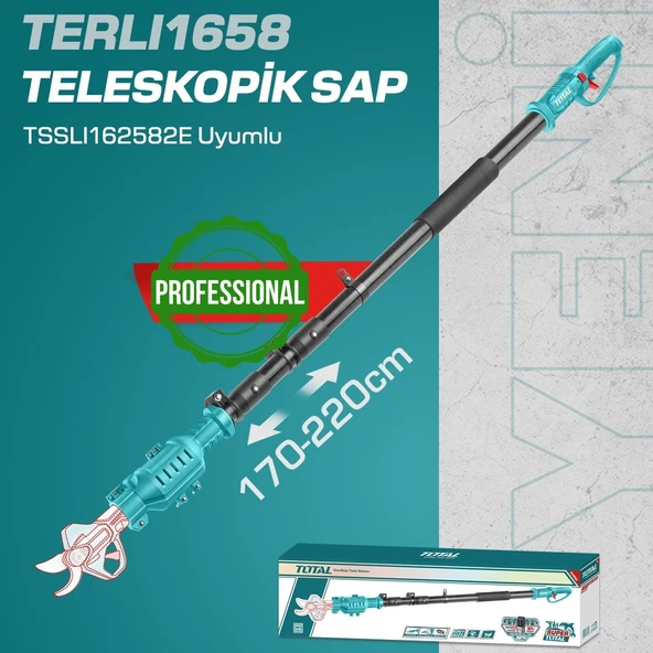 TOTAL AKÜLÜ BUDAMA MAKASININ TELESKOPİK SAPI - UZATMA ÇUBUĞU- TERLI1658 16V ürün görseli