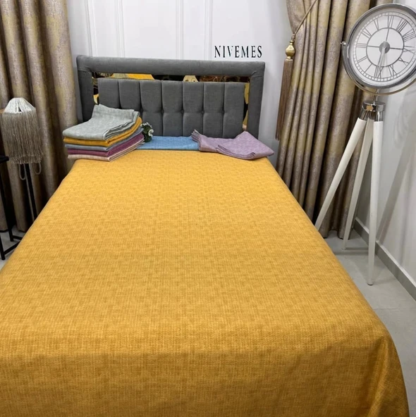 NİVEMESHOME HARDAL 200X230 TEK PİKE ÖRTÜSÜ ÇİFT KİŞİLİK - 1