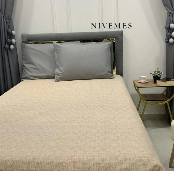 NİVEMESHOME BEJ 200X230 TEK PİKE ÖRTÜSÜ ÇİFT KİŞİLİK - 6