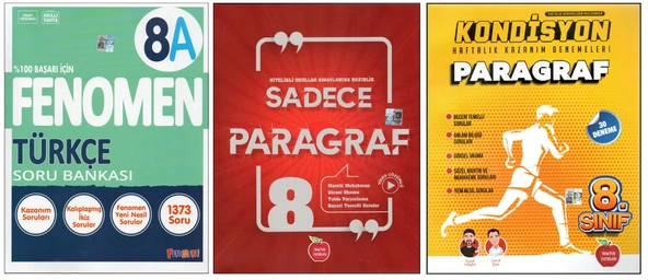 FENOMEN 8. SINIF 8A TÜRKÇE+NEWTON SADECE PARAGRAF+KONDİSYON PARAGRAF (3 KİTAP) ürün görseli 1