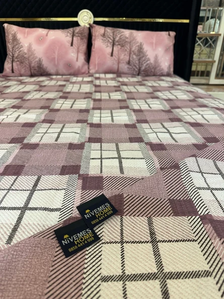 NİVEMESHOME LİLA DESENLİ 200X230 TEK PİKE ÖRTÜSÜ ÇİFT KİŞİLİK - 2