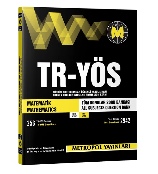 TR-YÖS MATEMATİK TÜM KONULAR SORU BANKASI (ORTA SEVİYE) ürün görseli 1