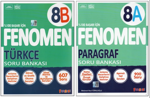 FENOMEN 8. SINIF 8B TÜRKÇE+8A PARAGRAF (2 KİTAP)