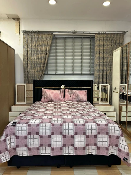 NİVEMESHOME LİLA DESENLİ 160X230 TEK PİKE ÖRTÜSÜ TEK KİŞİLİK - 3