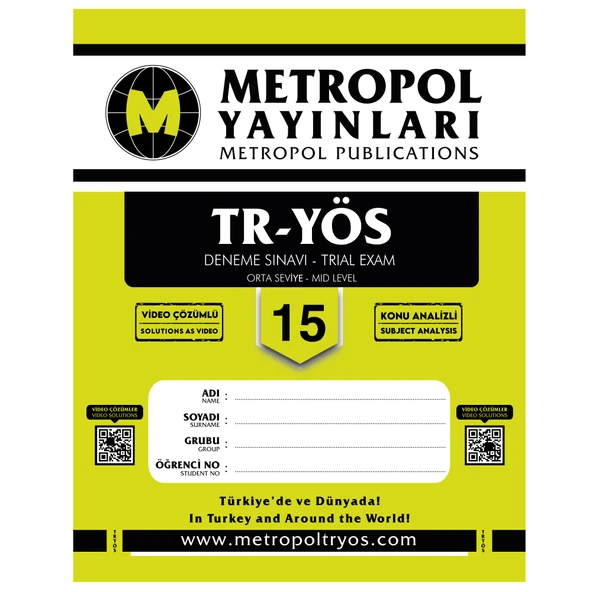 TR-YÖS DENEME SINAVLARI (ORTA SEVİYE) (15 FASİKÜL DENEME) - Resim 2