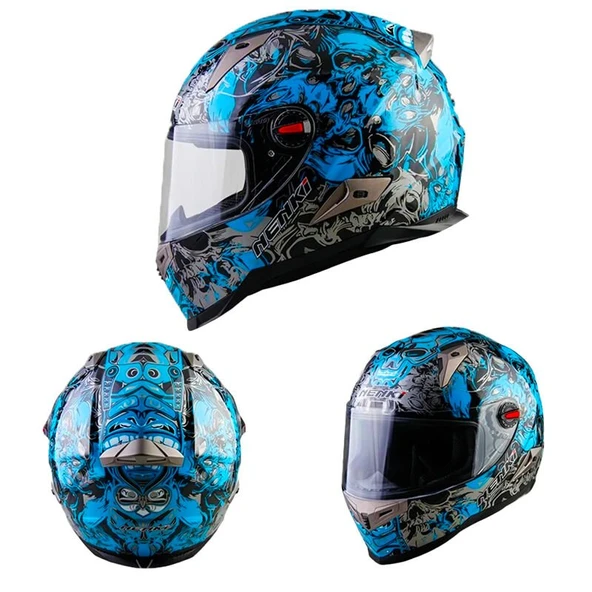 NENKI Renkli Grafik Full‑Face Kask - 1