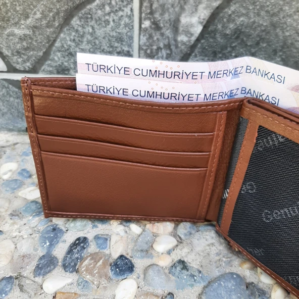 Hakiki Deri Erkek Yatay Taba Cüzdan gvn-0135 - 3