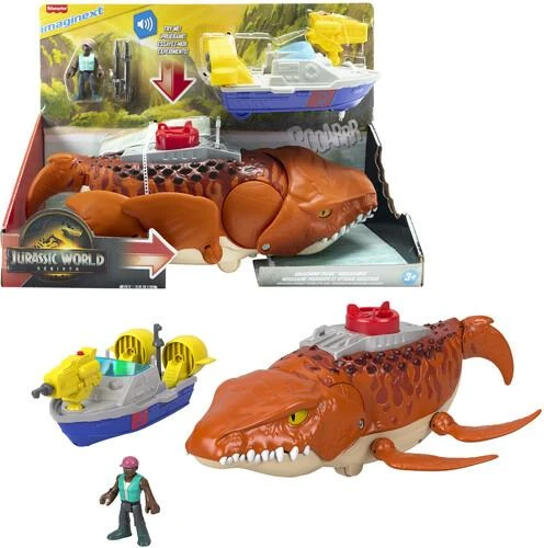 Sesli Fisherprice Imaginext Jurassic World Rebirth Dev Ağızlı Mosasaurus Dinozor Oyun Seti JFR23 ürün görseli 1