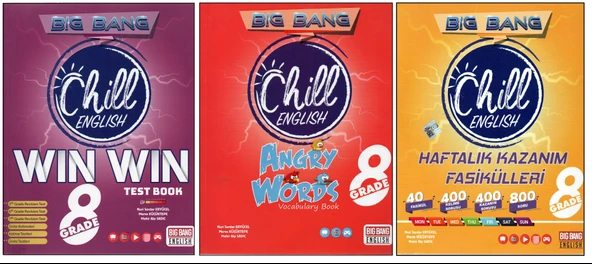 NEWTON 8. SINIF BİG BANG WIN WIN TEST BOOK+ANGRY WORDS+HAFTALIK KAZANIM F. (3 KİTAP) ürün görseli 1