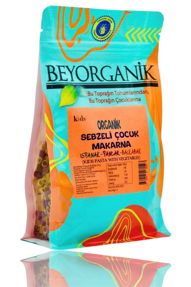 Beyorganik Organik Sebzeli Çocuk Makarna (ıspanak-pancar-başkabak) 240 gr ürün görseli 1