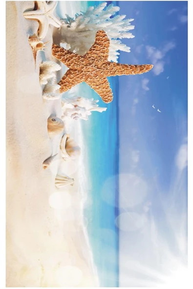 Yetişkin Unisex 70x140 Cm Yaz Desenli Plaj ,Deniz , Banyo Havlusu Ocean - 4