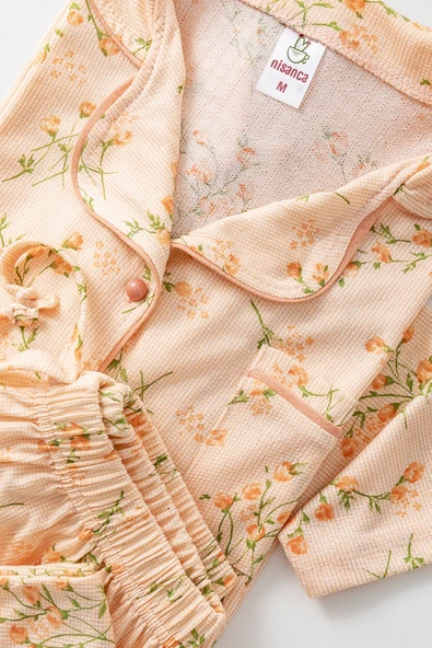 Uzun Kol Gömlek Yaka Kadın Pinterest Pijama Takımı - Mevsimlik Kadın Pijama- Geniş Beden Aralığı ürün görseli