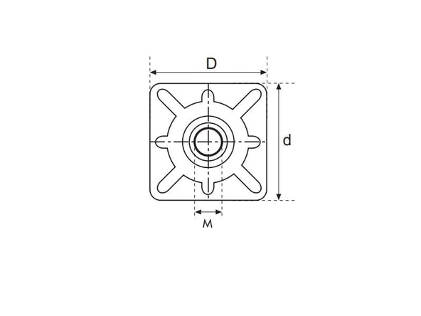 Rotil Ayak Üst M12 40x40 - 2