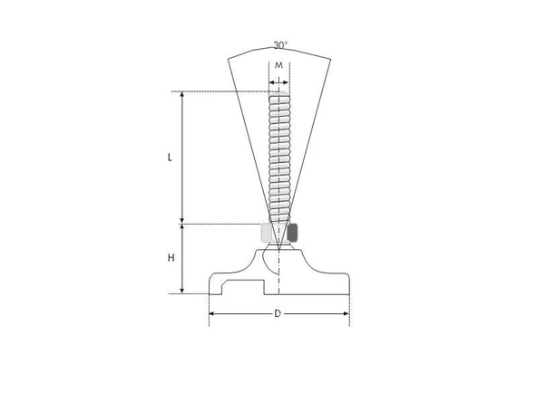 Oynar Demir Mafsallı Makine Ayak M12x50 Çap50 - Resim 2