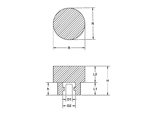 Plastik Tırtırlı Düğme Burçlu No:2 M6x20 - 2
