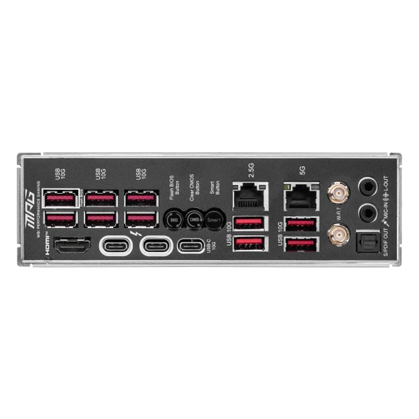 MSI MPG Z890 Carbon WiFi DDR5 (9200MHz)OC M.2 HDMI/USB-C PCIe 5.0 1851P ATX Anakart - Resim 4