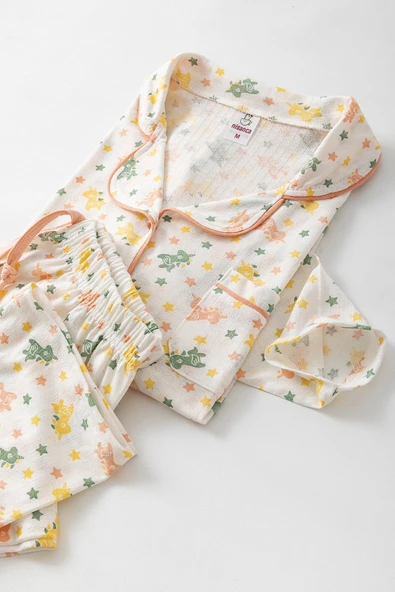 Uzun Kol Gömlek Yaka Kadın Pinterest Pijama Takımı - Mevsimlik Kadın Pijama- Geniş Beden Aralığı - Resim 7