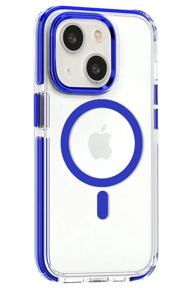 iPhone 15 Bella Magsafe Kapak - Mavi - Resim 2