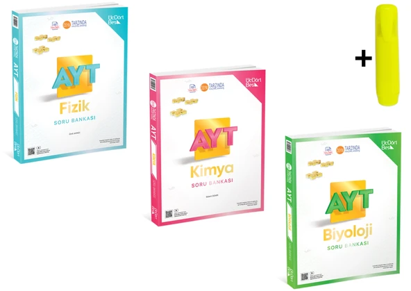 ÜçDörtBeş Yayınları AYT Fizik Kimya Biyoloji Soru Bankası Yeni ürün görseli