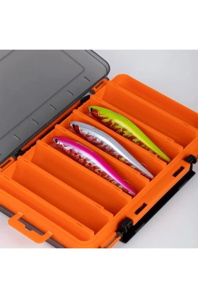 SHUFA Lure Box Çift Taraflı Kutu 110mm - Turuncu - Resim 3