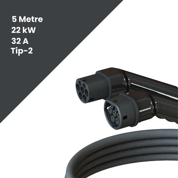 Filşarj Ac Tip-2 22 KW 5 Metre Elektrikli Araç Şarj Kablosu - 2