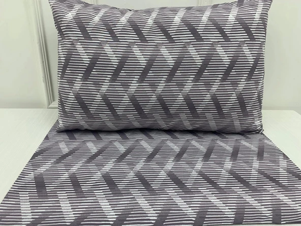 NİVEMESHOME MOR ÇİZGİLİ DESEN 2 Lİ YASTIK KILIFI KAPAKLI 50X70 - 3